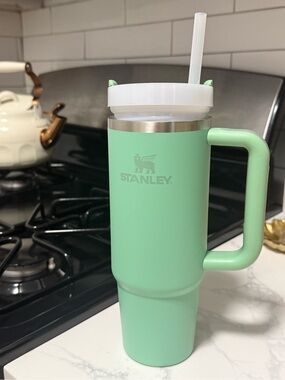 Stanley Mint Green Insulated Travel Tumbler with Handle and Straw 30oz
